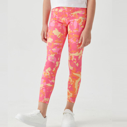 Custom Girls Legging Colorful Sublimation Print Reflective logo