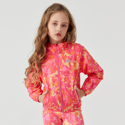 Custom  Girls' Waterproof Outdoor Windbreaker | Digital Print Soft Shell Hooded Sports Jacket