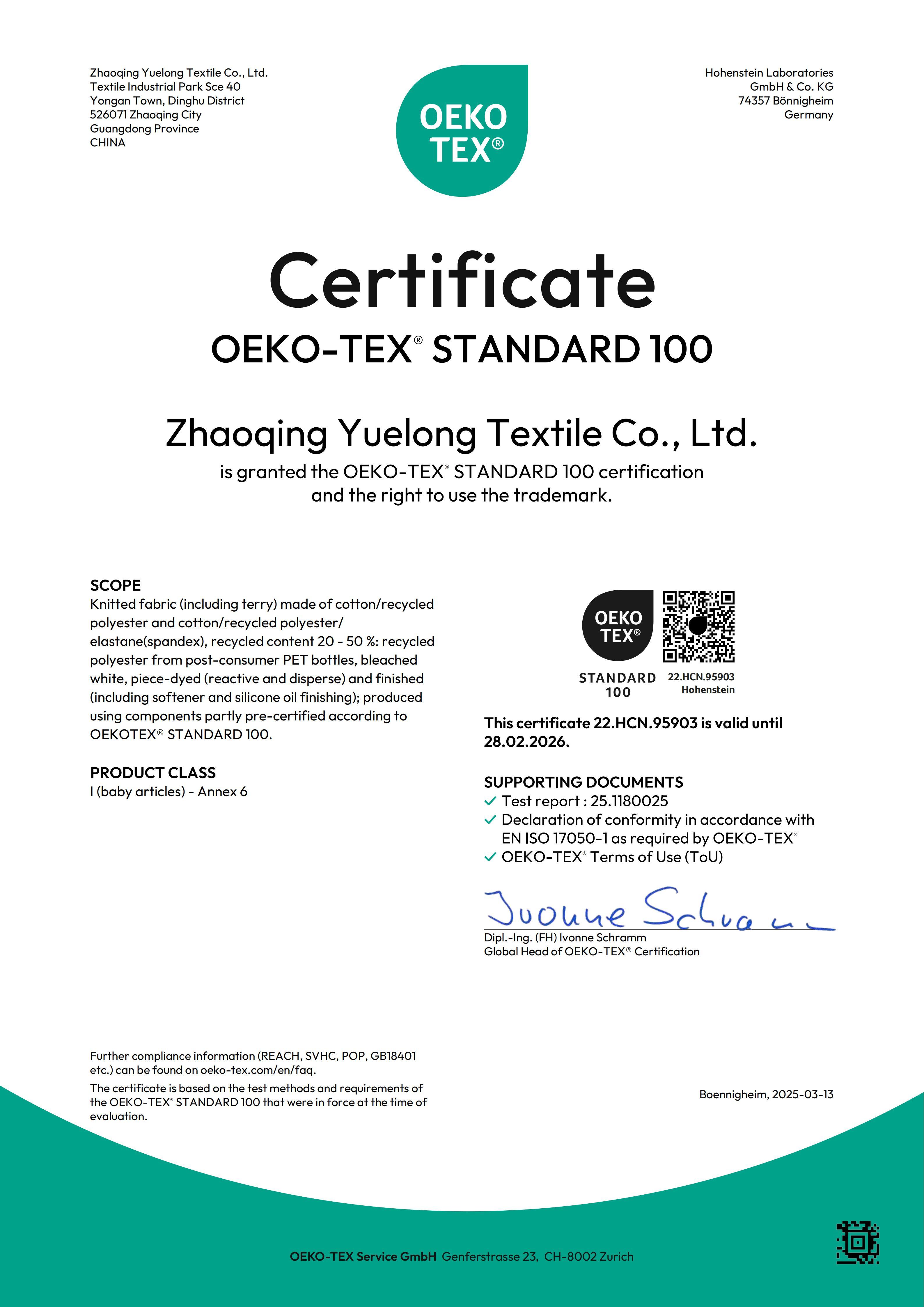 OEKO-TEX® STANDARD 100