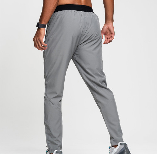 Black Waistband Lightweight Breathable Own Factory Custom Logo Light Grey Trousers