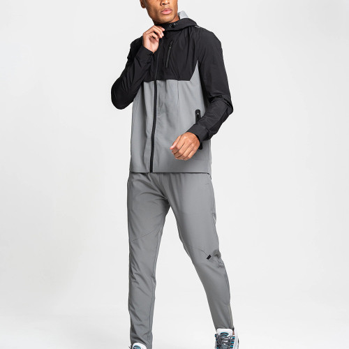 Black Waistband Lightweight Breathable Own Factory Custom Logo Light Grey Trousers