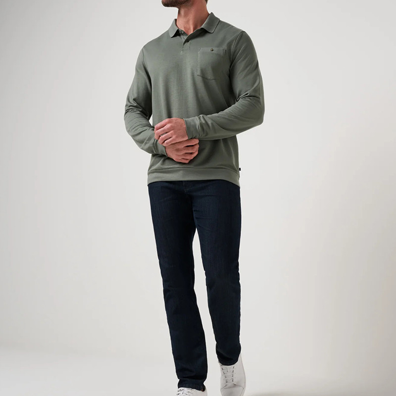 Premium Pocket Detail Long Sleeve Polo