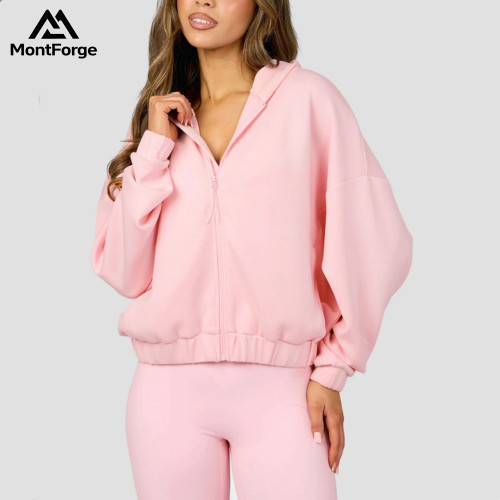 Custom Logo Women Hoodie Manufacturer | Zip Up Polyester Hoodie Supplier