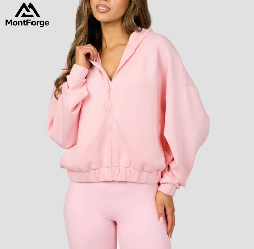 Custom Logo Women Hoodie Manufacturer | Zip Up Polyester Hoodie Supplier