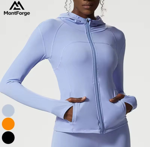 Custom Nylon Running Jacket Manufacturer | Spandex Women's Gym Clothing supplier
