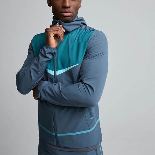 Men's Lightweight Polyester Jacket Factory | Elasticated Cuffs Zip Side Pockets Jacket For Men