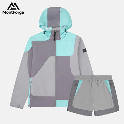 Men's Lightweight Windproof Set | Waterproof Hooded Jacket and Quick-Dry Shorts Sports Set