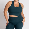 Custom Plus Size Yoga Wear Manufacturer | High Support Sports Bra & Sculpt Shorts Set Supplier