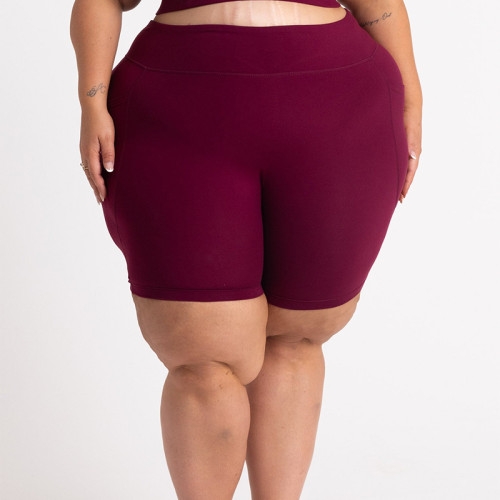 Plus Size Yoga Set for Women | High Support Sports Bra & High Waisted Shorts Workout Outfit