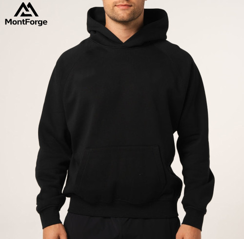 Blank Hoodies Wholesale Factory | Black Cotton Polyester Gym Hoodies For Men