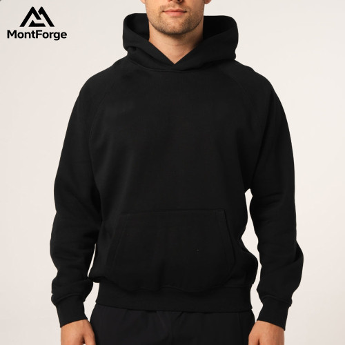 Blank Hoodies Wholesale Factory | Black Cotton Polyester Gym Hoodies For Men