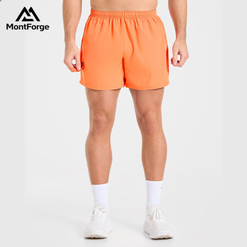 Custom Summer Orange Shorts Manufacturer  |  Sportswear 5 inch Gym Athletic Shorts factory