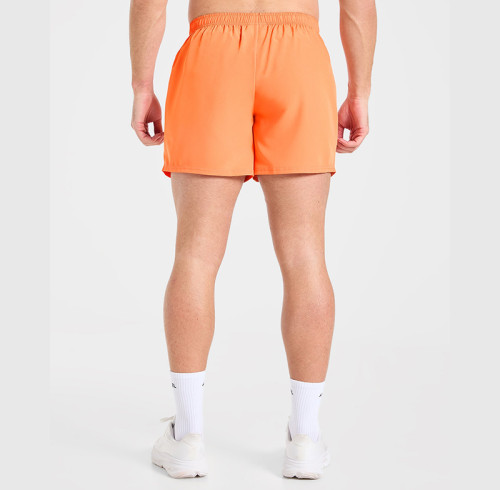 Custom Summer Orange Shorts Manufacturer  |  Sportswear 5 inch Gym Athletic Shorts factory