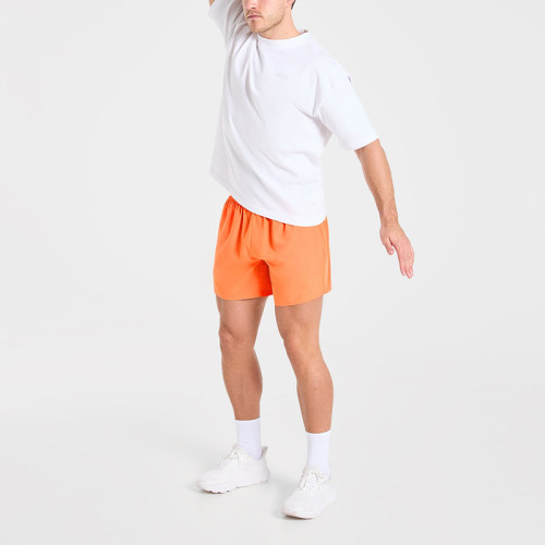 Custom Summer Orange Shorts Manufacturer  |  Sportswear 5 inch Gym Athletic Shorts factory