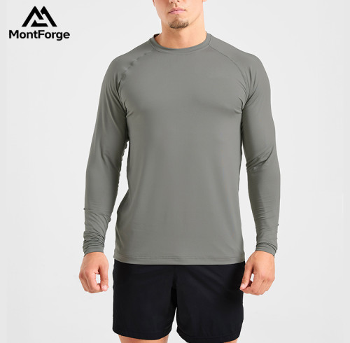 Custom Long Sleeve T Shirt Manufacturer  |  Men Long Sleeve Sports Workout Compression T-Shirt factory