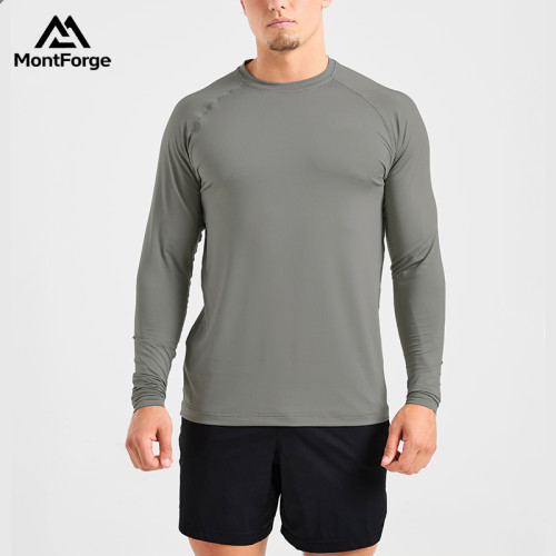 Custom Long Sleeve T Shirt Manufacturer  |  Men Long Sleeve Sports Workout Compression T-Shirt factory