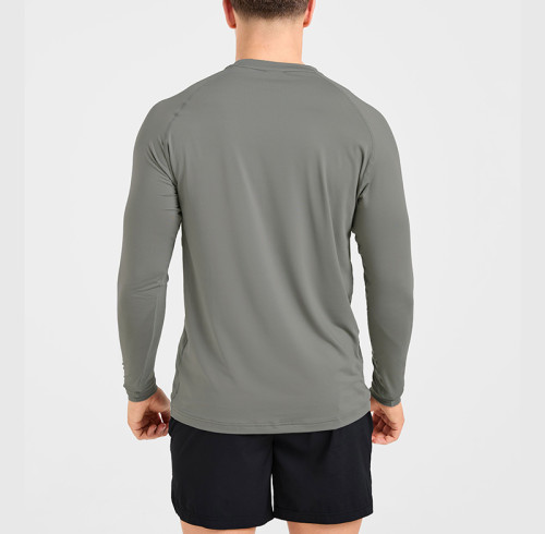 Custom Long Sleeve T Shirt Manufacturer  |  Men Long Sleeve Sports Workout Compression T-Shirt factory