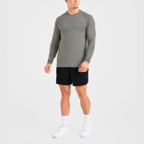 Custom Long Sleeve T Shirt Manufacturer  |  Men Long Sleeve Sports Workout Compression T-Shirt factory