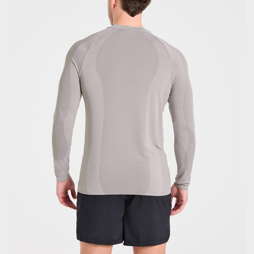Custom Seamless Long Sleeve T Shirt Manufacturer  |  Long Sleeve Sports Workout Compression T-Shirt  Supplier