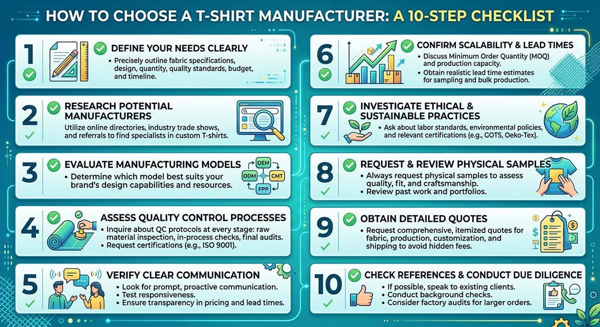 10-Step-Checklist-to-Choose-a-Reliable-T-shirt-Manufacturer