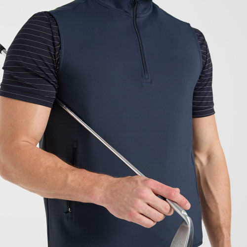 Custom Men's Quarter-Zip Golf Vest Manufacturer | Performance Sleeveless Jacket Supplier