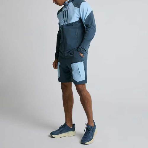 Men's Sports Shorts Supplier |  Activewear Contrasting Side Panels Cargo Pocket Shorts