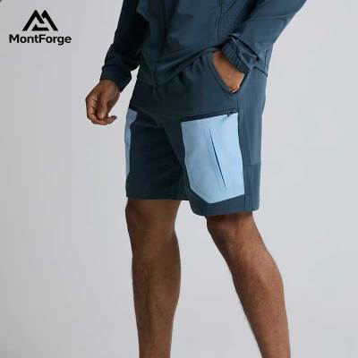 Men's Sports Shorts Supplier |  Activewear Contrasting Side Panels Cargo Pocket Shorts