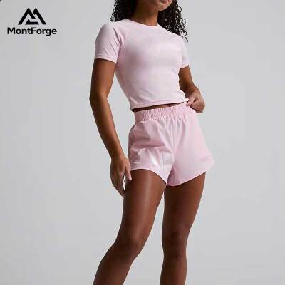 Custom Logo Summer 2 Pieces Set Manufacturer | Activewear Women's T Shirts & Shorts Set