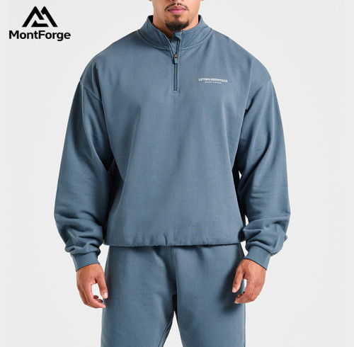 Custom Half Zipper Pullover Hoodie Manufacturer | Men Sweatshirt Wholesale Supplier