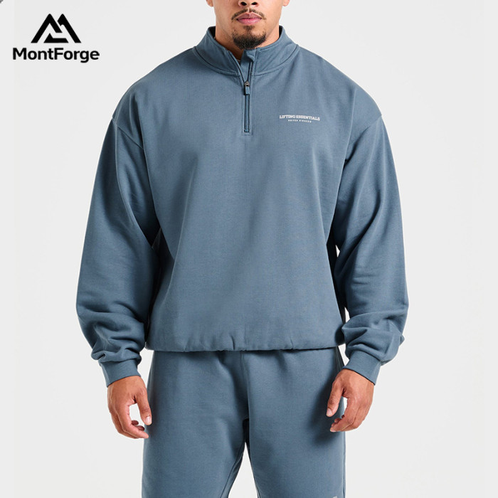 Custom Half Zipper Pullover Hoodie Manufacturer | Men Sweatshirt Wholesale Supplier