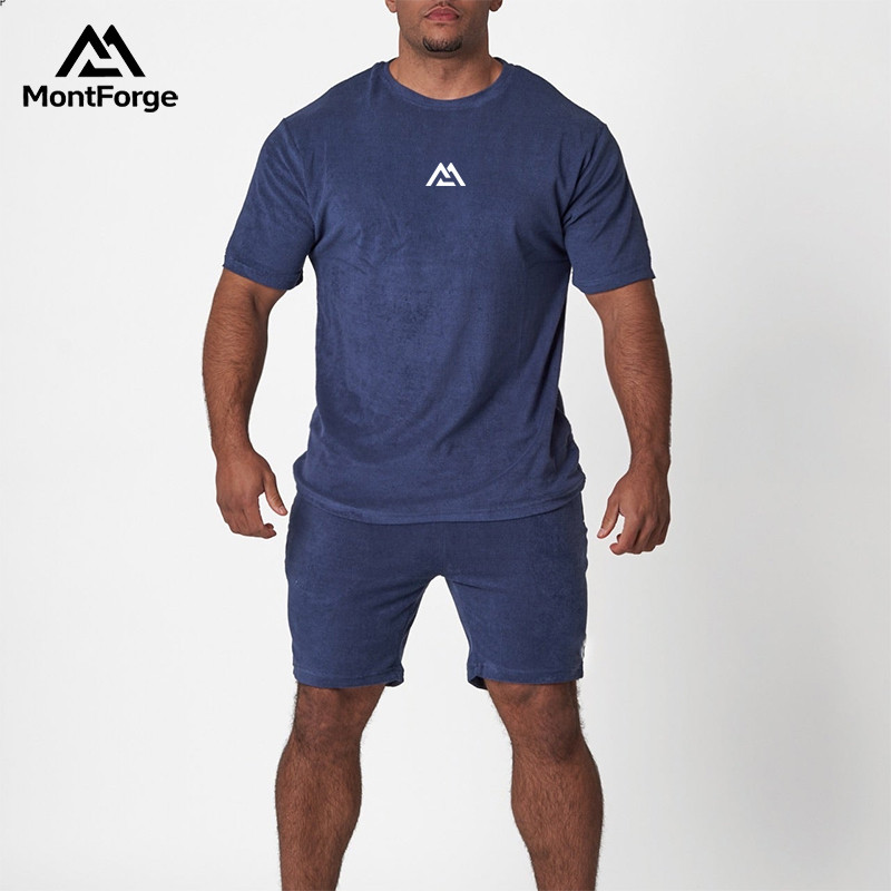 Wholesale Men's Towel Terry T-Shirt & Shorts Set