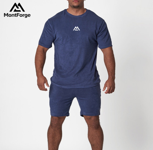 Wholesale Men's Towel Terry T-Shirt & Shorts Set | Casual Athleisure Set Manufacturer