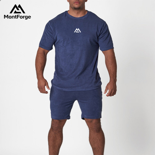 Wholesale Men's Towel Terry T-Shirt & Shorts Set | Casual Athleisure Set Manufacturer