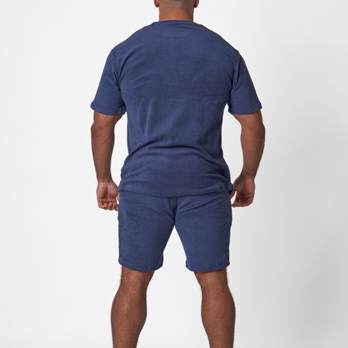 Wholesale Men's Towel Terry T-Shirt & Shorts Set | Casual Athleisure Set Manufacturer