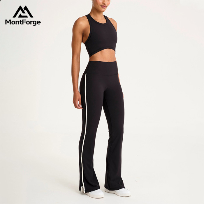 Wholesale Women's Flare Leggings & Crop Top Set | Quick-Dry Gym Set Manufacturer