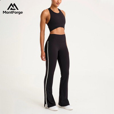Wholesale Women's Flare Leggings & Crop Top Set | Quick-Dry Gym Set Manufacturer