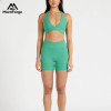 Custom V-Neck Sports Bra & High-Waist Shorts Set | Wholesale Fitness Wear Manufacturer