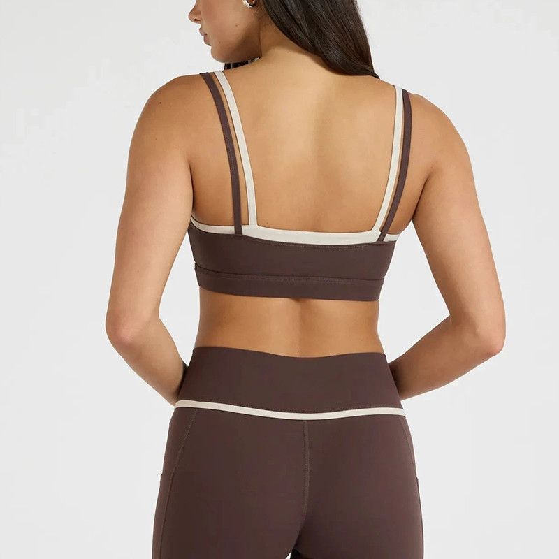 Wholesale Contrast Trim Yoga Set