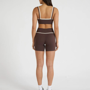 Square Neck Sports Bra Biker Shorts Set | Custom Gym Wear Manufacturer