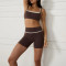 Square Neck Sports Bra Biker Shorts Set | Custom Gym Wear Manufacturer