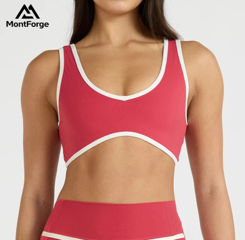 Wholesale Contrast Trim Sports Bra | Private Label Cutout Yoga Bra Supplier