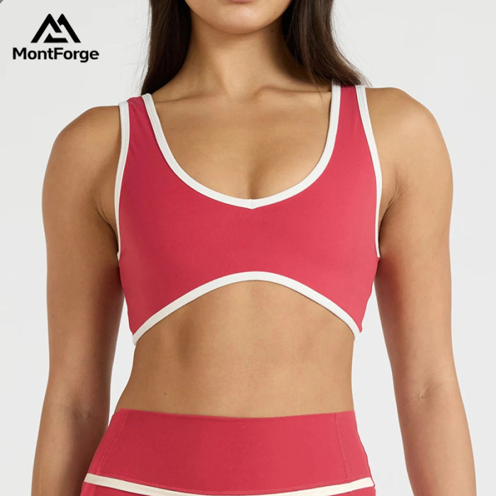 Wholesale Contrast Trim Sports Bra | Private Label Cutout Yoga Bra Supplier