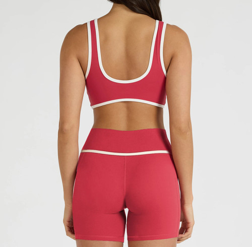 Wholesale Contrast Trim Sports Bra | Private Label Cutout Yoga Bra Supplier