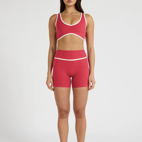 Wholesale Contrast Trim Sports Bra | Private Label Cutout Yoga Bra Supplier