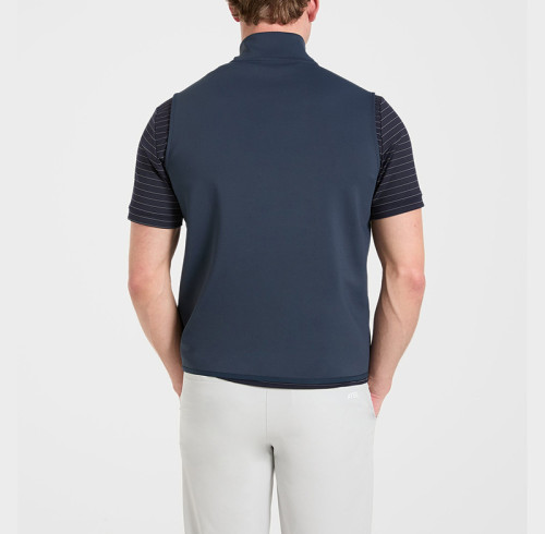 Custom OEM Men’s Technical 1/4 Zip Vest | Navy Blue Performance Gilet with Concealed Zipper Pockets