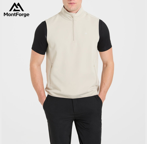 Private Label Men's Technical 1/4 Zip Vest | Premium Performance Gilet for Apparel Design Studios
