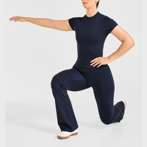 Wholesale 4-Way Stretch Flared Activewear Pant | Bulk High-Performance Gym Wear Vendor for Premium Labels