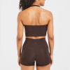 Custom Women's Staple Halterneck Crop Top | seamless knitting high impact sports bra wholesale