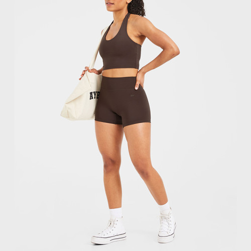 Custom Women's Staple Halterneck Crop Top  |  seamless knitting high impact sports bra wholesale