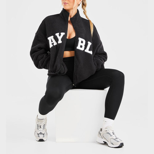 Custom Oversized Fleece Zip Up Jacket  |  zip-up jackets supplier